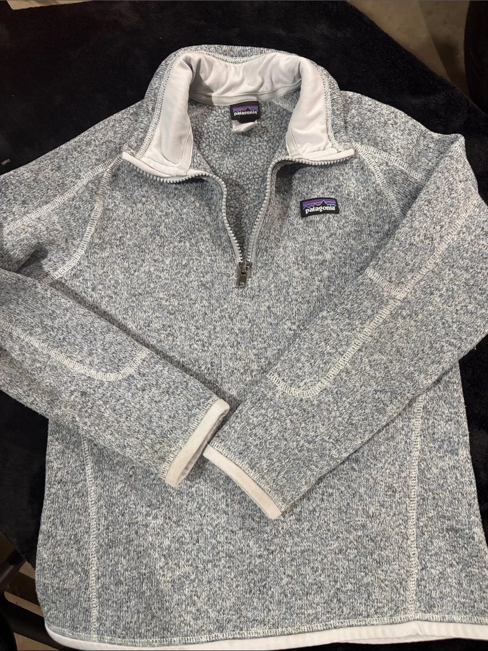 Patagonia kids Light Heather Grey Quarter-Zip Fleece Pullover
